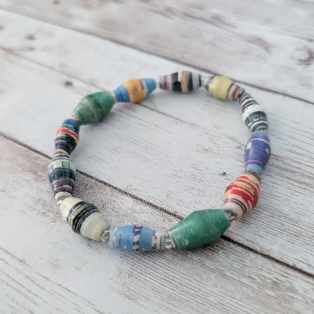Vintage Stretch Bracelet Unusual Multi Colored